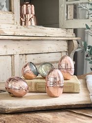 Vintage Inspired Copper Handmade Egg Ornaments Set/4