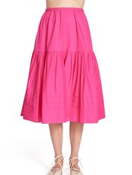 Brita Pull On Tiered Maxi Skirt - Hot Pink