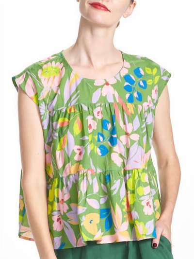 COREY LYNN CALTER Misty Tiered Top In Green product