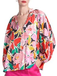 Noemie Top - Bold Blooms In Multicolor