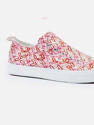 Heart Babalu Slip On Sneaker - Pink And Red