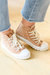 Run Me Down Velvet High Tops Sneakers In Tan