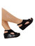 Walk This Way Wedge Sandals In Black