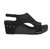 Walk This Way Wedge Sandals In Black - Black