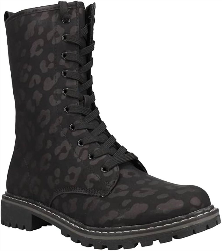 Women's Leopard Boots In Matte Black - Matte Black