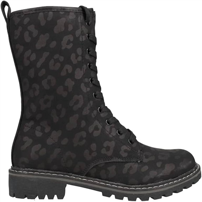 Women's Leopard Boots In Matte Black