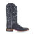 Ladies Black Ostrich Inlay & Embroidery Square Toe Cowboy Boot In Black