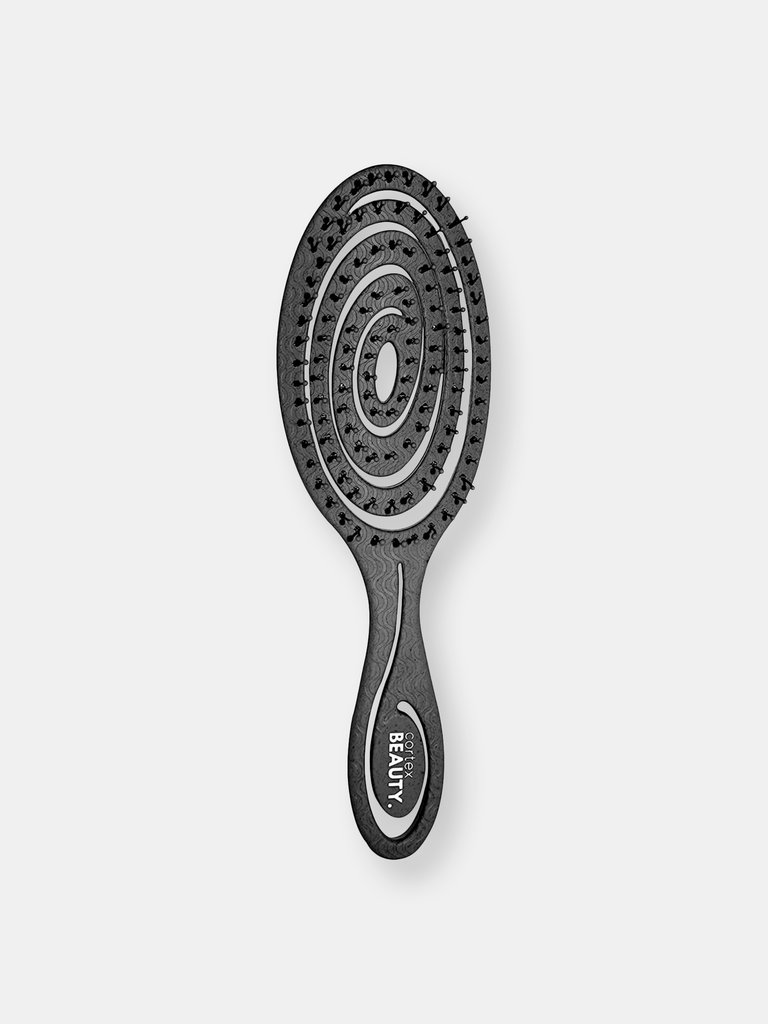 Cortex Beauty Hair Brush | Wheat Straw Brushes Made With 100% Bio-Based Materials | Recyclable & Reusable - Black