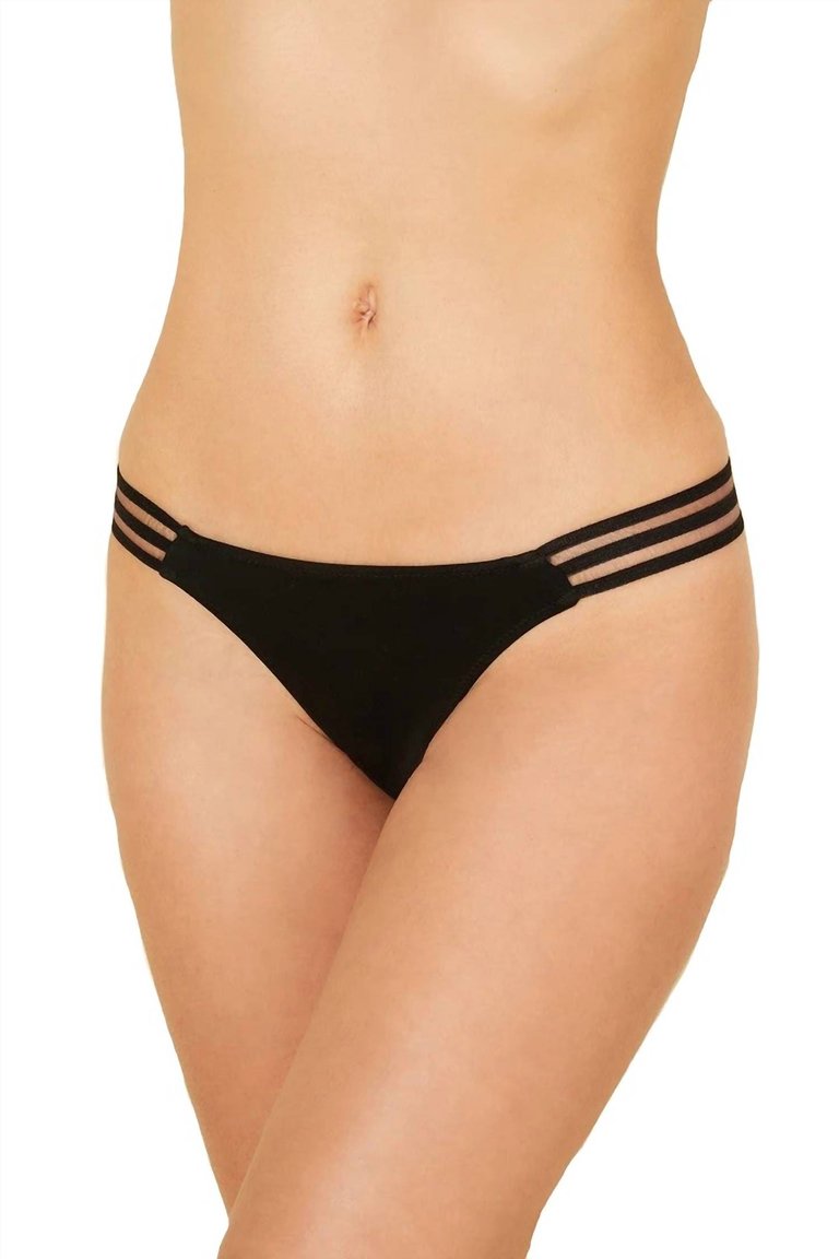 Tempo Strappy Thong Panty - Black