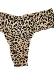 Women's Low Rise Thong Panty In Se/Black Animal - Se/Black Animal