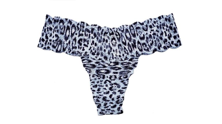 Women's Low Rise Thong Panty - Sorren Blue/Navy Animal