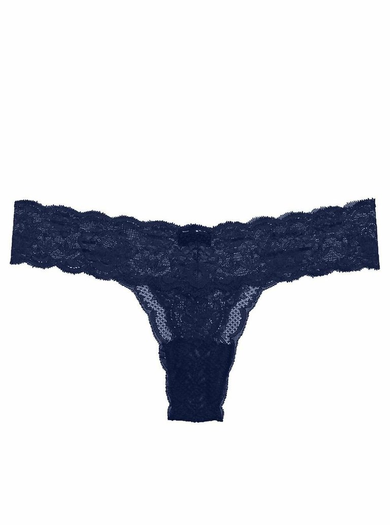 Women's Never Say Never Cutie Thong Panty In Navy Blue - Navy Blue