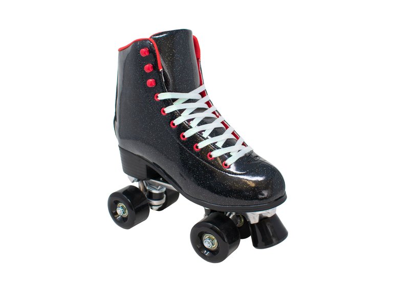 Black Glitter Roller Skates