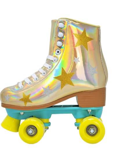 Cosmic Skates Girls Gold Glitter Iridescent Skates product