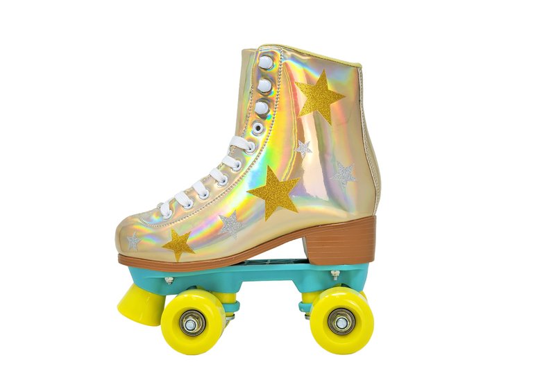 Girls Gold Glitter Iridescent Skates - Gold Glitter