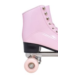 Patent Stitch Roller Skates - Pink