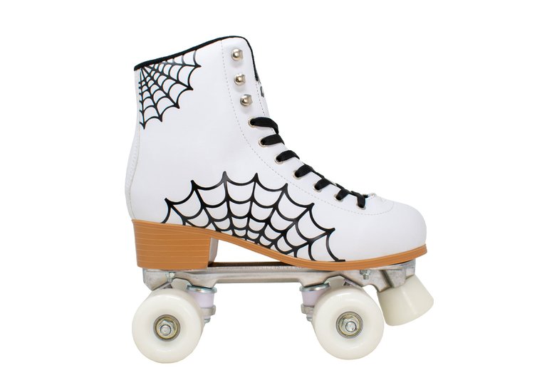 Spider Web Print Roller Skates - White