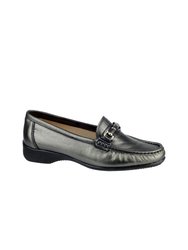 Barrington Ladies Loafer Slip On Shoes - Pewter