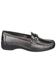 Barrington Ladies Loafer Slip On Shoes - Pewter