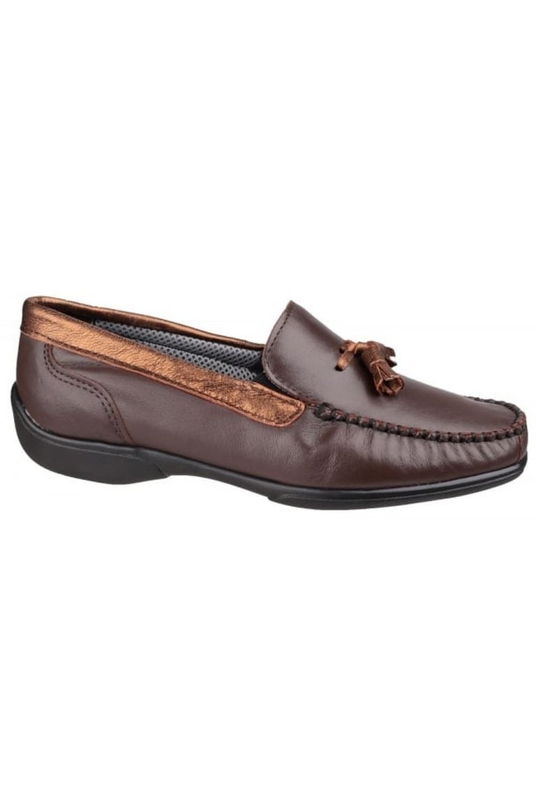 Biddlestone Ladies Moccasin / Womens Shoes - Brown/Bronze