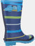 Cotswold Boys Stripe Wellington Boot (Blue/Green/Yellow) (1 Little Kid)