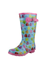 Cotswold Childrens Button Heart Wellies/Big Girls Boots (Multi)