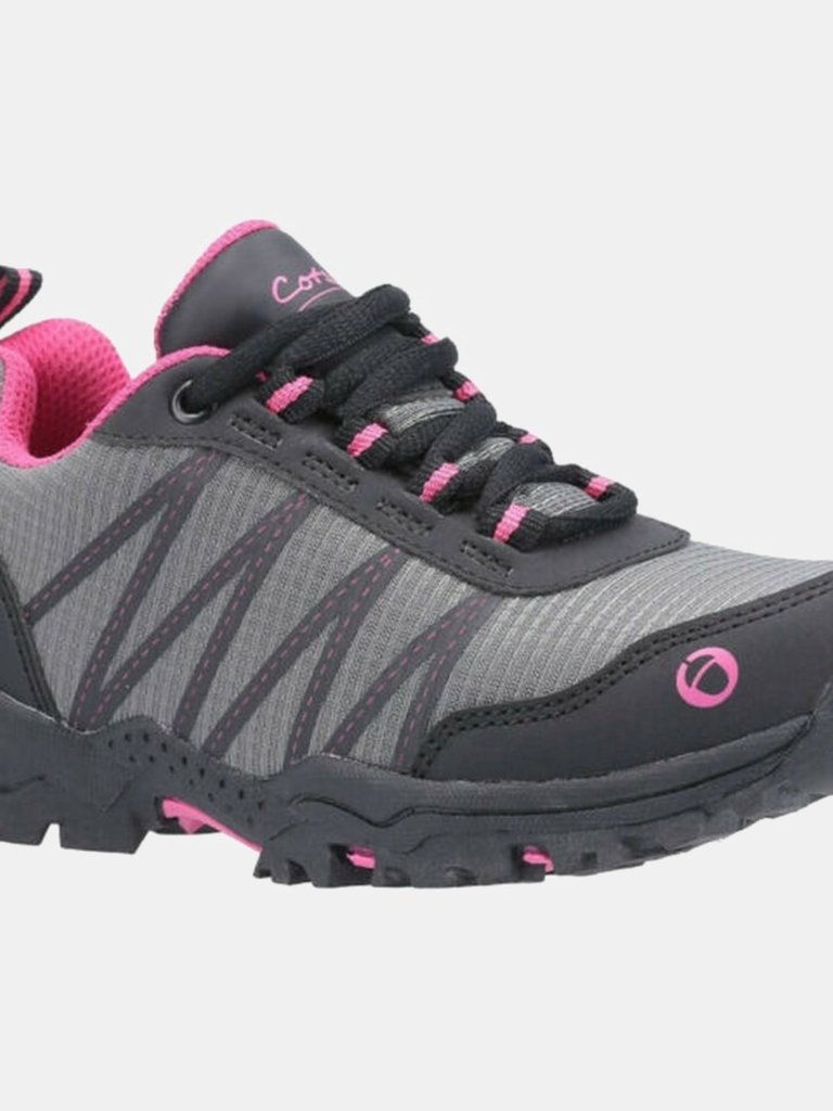 Cotswold Childrens/Kids Little Dean Lace Up Hiking Waterproof Sneaker (Pink/Gray) (4 Big Kid) - Pink/Gray
