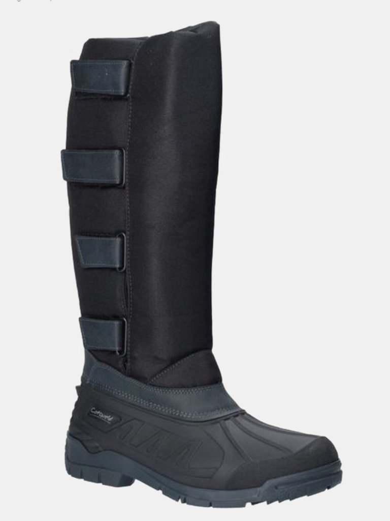 Cotswold Mens Kemble Knee High Wellington Boots - Black - Black