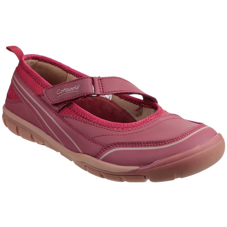 Cotswold Womens/Ladies Appleton Touch Fastening Ballet Pump - Bordo