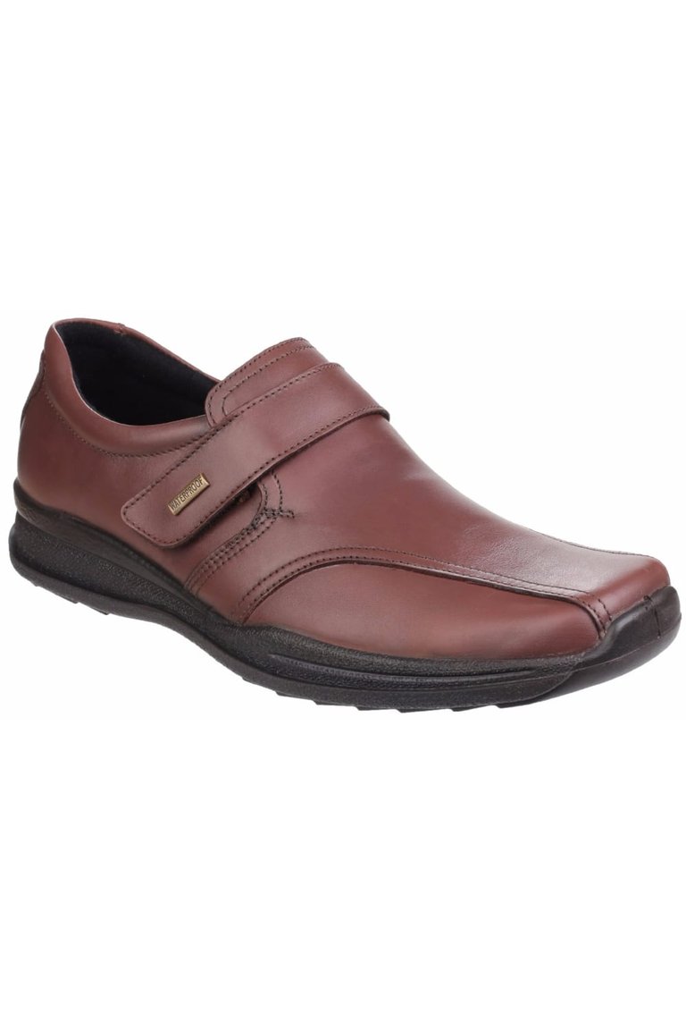 Mens Birdlip Waterproof Touch Fasten Shoes- Brown - Brown
