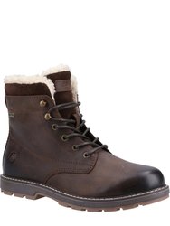 Mens Bishop Leather Boots - Brown - Brown