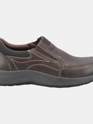 Mens Churchill Oiled Leather Casual Shoes - Brown