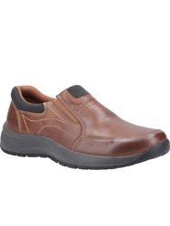 Mens Churchill Oiled Leather Casual Shoes - Tan - Tan