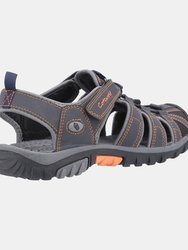 Mens Sandhurst Touch Fastening Sandal - Gray/Orange