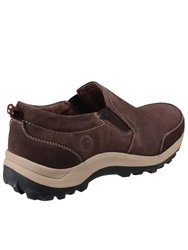 Mens Sheepscombe Slip On Twin Gusset Shoes - Brown