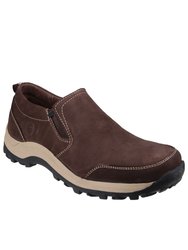 Mens Sheepscombe Slip On Twin Gusset Shoes - Brown - Brown