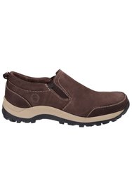 Mens Sheepscombe Slip On Twin Gusset Shoes - Brown