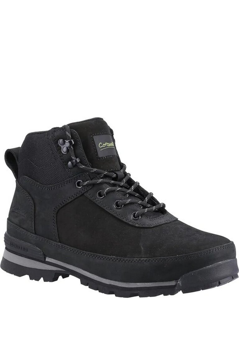 Mens Yanworth Leather Hiking Boots - Black - Black