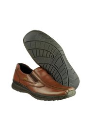 Naunton Mens Twin Gusset Leather Shoe/Mens Shoes - Brown