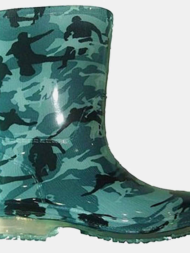 PVC Childrens/Kids Toddler Wellington Boys Boots - Camouflage