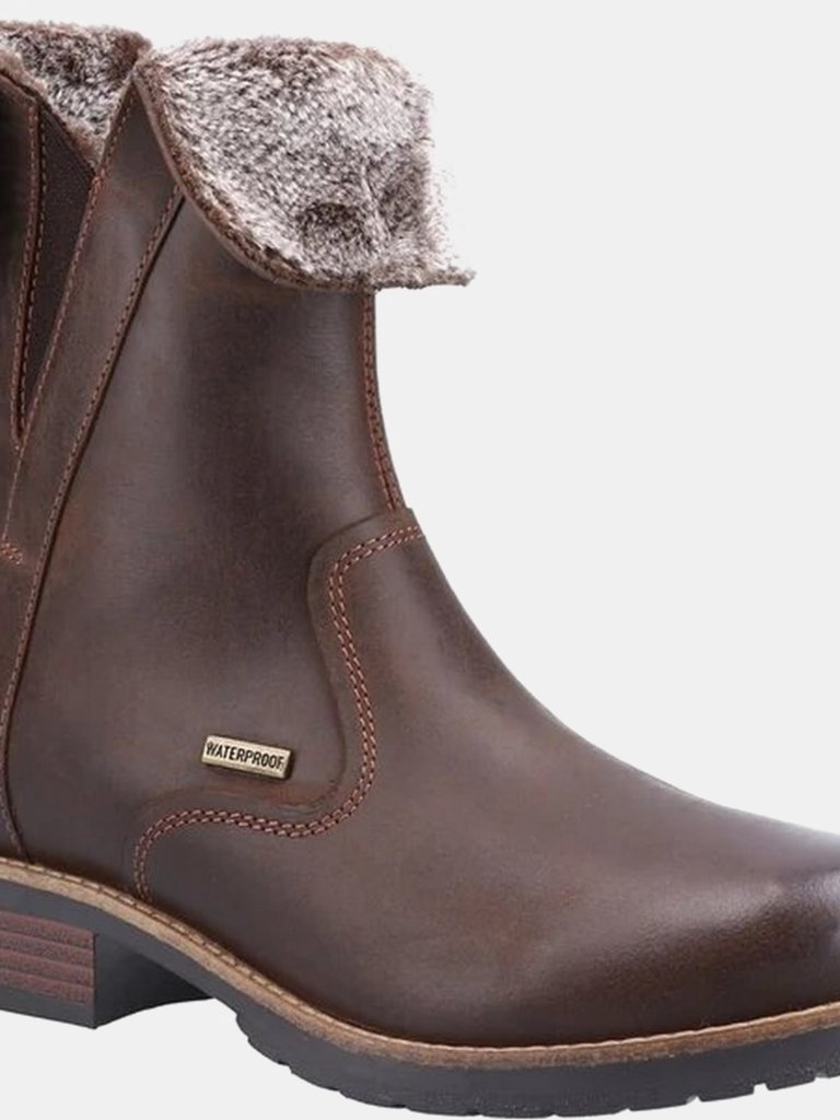 Womens Dursley Leather Ankle Boots - Brown - Brown