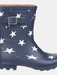 Womens/Ladies Badminton Patterned Waterproof Wellies - Star