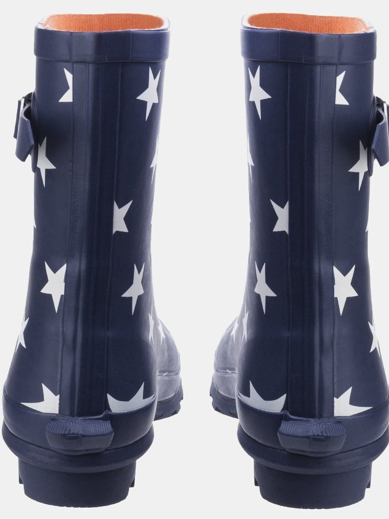 Womens/Ladies Badminton Patterned Waterproof Wellies - Star