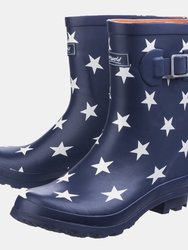 Womens/Ladies Badminton Patterned Waterproof Wellies - Star