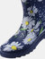 Womens/Ladies Burghley Pull On Patterned Wellington Boots - Daisy