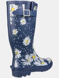 Womens/Ladies Burghley Pull On Patterned Wellington Boots - Daisy