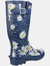 Womens/Ladies Burghley Pull On Patterned Wellington Boots - Daisy