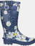 Womens/Ladies Burghley Pull On Patterned Wellington Boots - Daisy