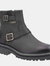 Womens/Ladies Combe Zip Leather Ankle Boots - Black