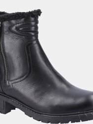Womens/Ladies Gloucester Leather Ankle Boots - Black - Black